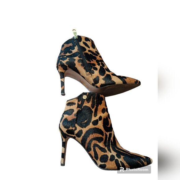 Louise et Cie Leopard Print Pony Hair Booties - Picture 1 of 6